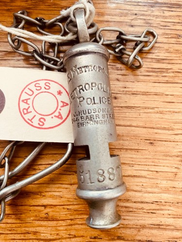Police whistle numbered hudson - police,