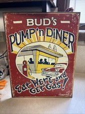 Retro Tin Gas Station Sign