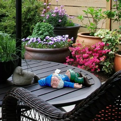 Passed out drunk dwarf - drunk, garden