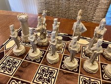 Battle of Waterloo Chess Set - Red / Ivory coloured