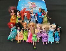 Disney Princess Dolls Bundle and Storage Box Tiana Merida Elsa Anna Ariel Mulan