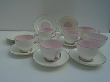 PARAGON PINK & WHITE TEASET 20 PIECE 1930'S