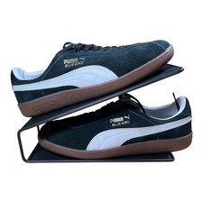 Puma Bluebird Trainers Suede Black/White UK 8 Gum Sole 