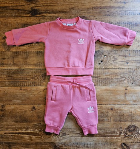 Baby pink adidas tracksuit - pink,