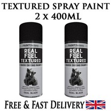 2 X 400ML Textured Black Spray Paint High Quality Decorative Effect Wood Metal