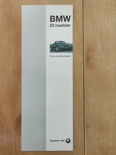 BMW Z3 1.9 & 2.8 Roadster Price List - September 1997
