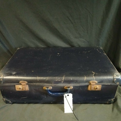 Vintage suitcase large blue - vintage,