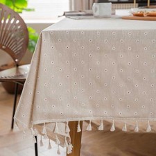 Floral Cotton Linen Tablecloth
