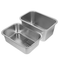 Fruit Washing Bowl with Strainer Kitchen Sink Drain Filter Basket