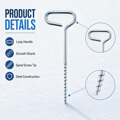 Metal ice screw anchor - metal,