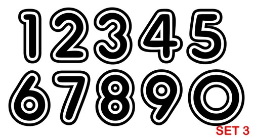 120mm vinyl number stickers - vinyl,