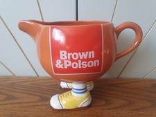 BROWN & POLSON vintage ceramic custard jug walking ware CARLTON WARE