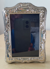 Carr's Ornate Vintage 1994 Small Hallmarked Silver & Velvet Picture Photo Frame