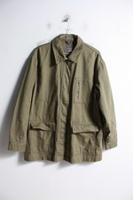 Primark Womens Oversize Khaki Over Jacket - Green - Size Medium M (C86)