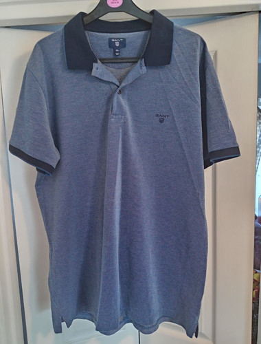 Gant men blue solid - blue, piqué