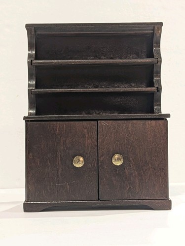 Vtg wood trinket display shelf - trinket,