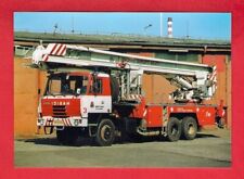 Czech Fire Truck Postcard - Tatra 815 6x6 Bronto Skylift Ladder - Prague - c2005