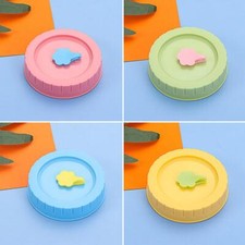 Plastic Leak-Proof Cute Jar Caps Mason Jar Lids Canning Lids With Straw Hole