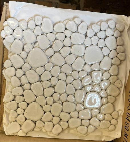 White pebble mosaic tile - mosaic,