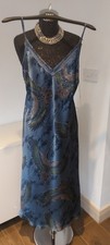 M&S Rosie For Autograph 20 Blue Crane Print Floral Satin Nightdress NWT.Rrp £39