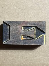 Vintage Wooden Letterpress Printing Block 3.5  X  6.3 x 2.5 cm letter E