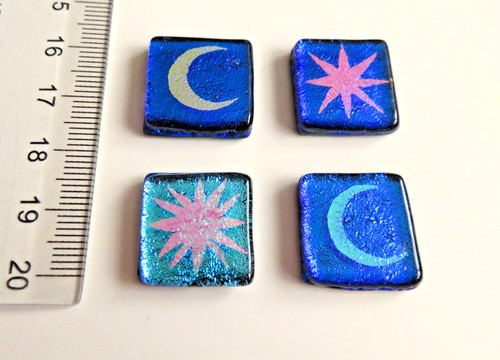 Etched moon stars dichroic - etched,