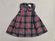  Baby Girls Red Tartan Check Next Dress 12-18  Months Sleeveless Collared