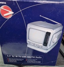 Brand new Vintage Woolworth Portable 5.5" B+W TV / Radio AM/FM Tested Working