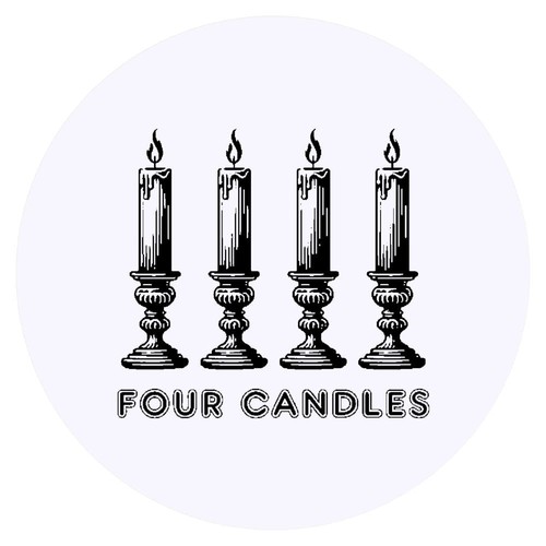 Four candles stickers - 'four, candles'