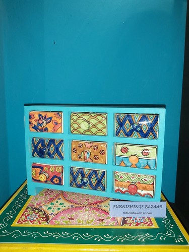 Hand painted ceramic drawer - ceramic, 9-drawer