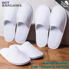 Disposable Spa Hotel Guest Slippers Closed Toe Towelling Heay Duty 15-100 LOT