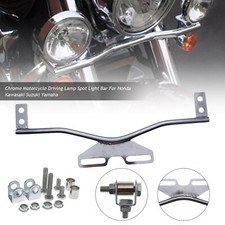 Chrome Motorcycle Driving Lamp Spot Light Bar For Honda Kawasaki Suzuki Yamaha