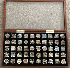 Complete Set Of Danbury Mint Locomotive Badges With Display Case And Info Cards