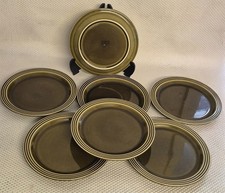 Vintage Set Of 7 1970s Hornsea England Heirloom Green Side Plates - 2x17cm