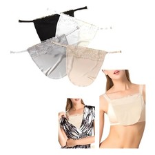 4Pcs Lady Lace Clip-on Mock Camisole Bra Insert Modesty Panel Cleavage Cover Up~