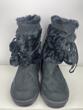 Holly Black Faux Suede Pom Pom
