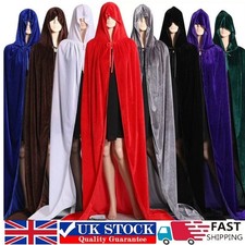 Long Velvet Hooded Cloak Cape