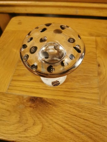 Vintage solid glass mushroom - glass,
