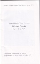 Opera Programme 1967 Vienna Haydn Orfeo Joan Sutherland Nicolai Gedda