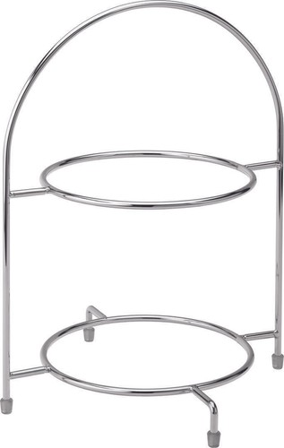 Chrome tier cake plate stand - tier,