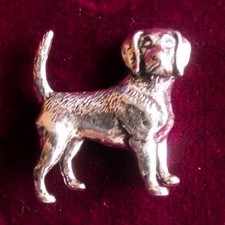 Pewter Beagle Hound Dog Brooch