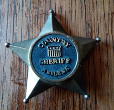 Vintage Country Sheriff Abilene Metal Star Badge Pin 1970s Toy