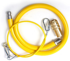 Yellow Gas Pipe3/4" Flexi Commercial Catering Hose  1.2 metre Long Quick Release