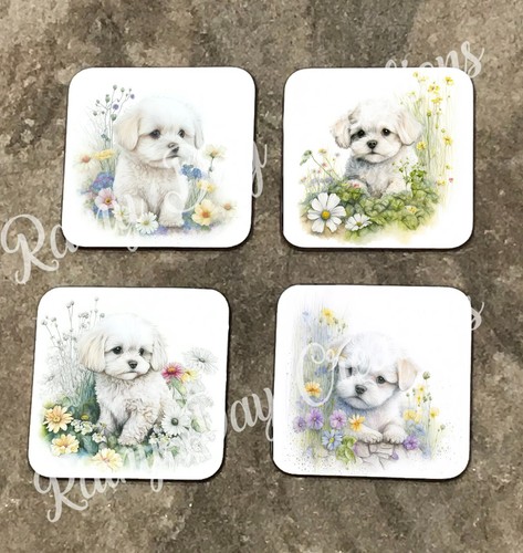 Maltese puppy design wooden