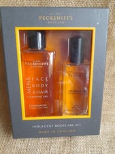 Pecksniffs Mens Indulgent   Bodycare Set Face Body Hair Clensing Gel &Body Spray