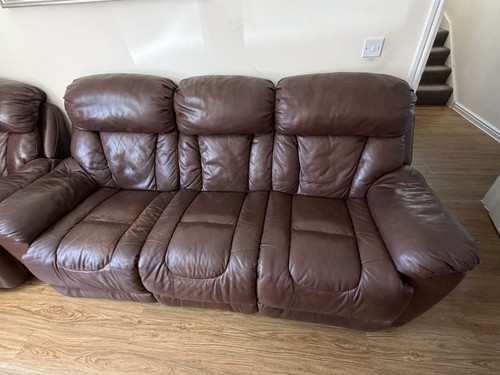 Leather sofa and seater - and, 1