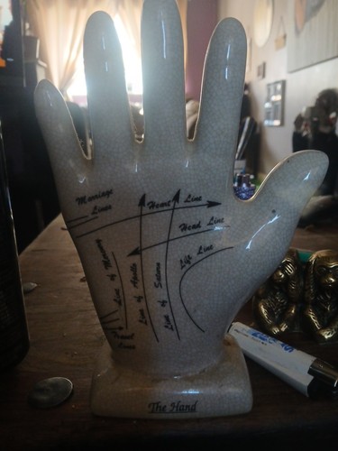 Ceramic palmistry hand - ceramic,