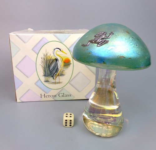 Heron glass mushroom with - heron,