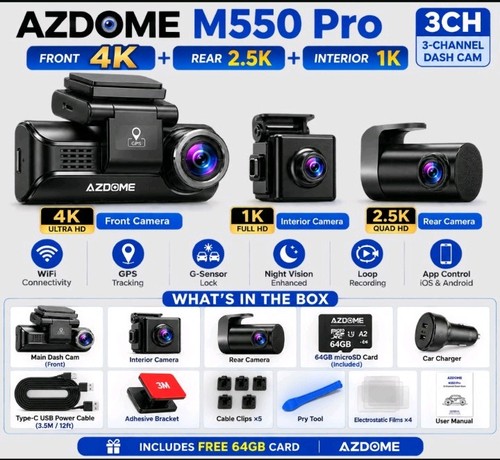 Azdome m550 pro dash cam - pro,