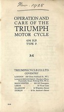Triumph 1925 hints and tips - triumph, p